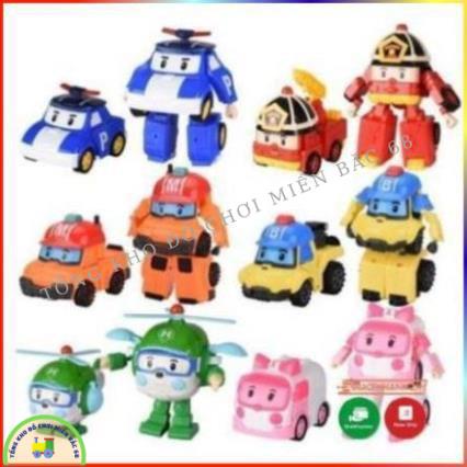 Đồ chơi hộp 6 xe ô tô đồ chơi Biệt đội Poli Robocar biến hình đội bay siêu đẳng TKMB