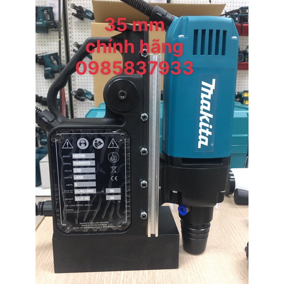 Máy khoan từ mũi 35 mm HB350 chính hãng Makita Nhật dùng khoan thép dễ dàng hiệu quả an toàn