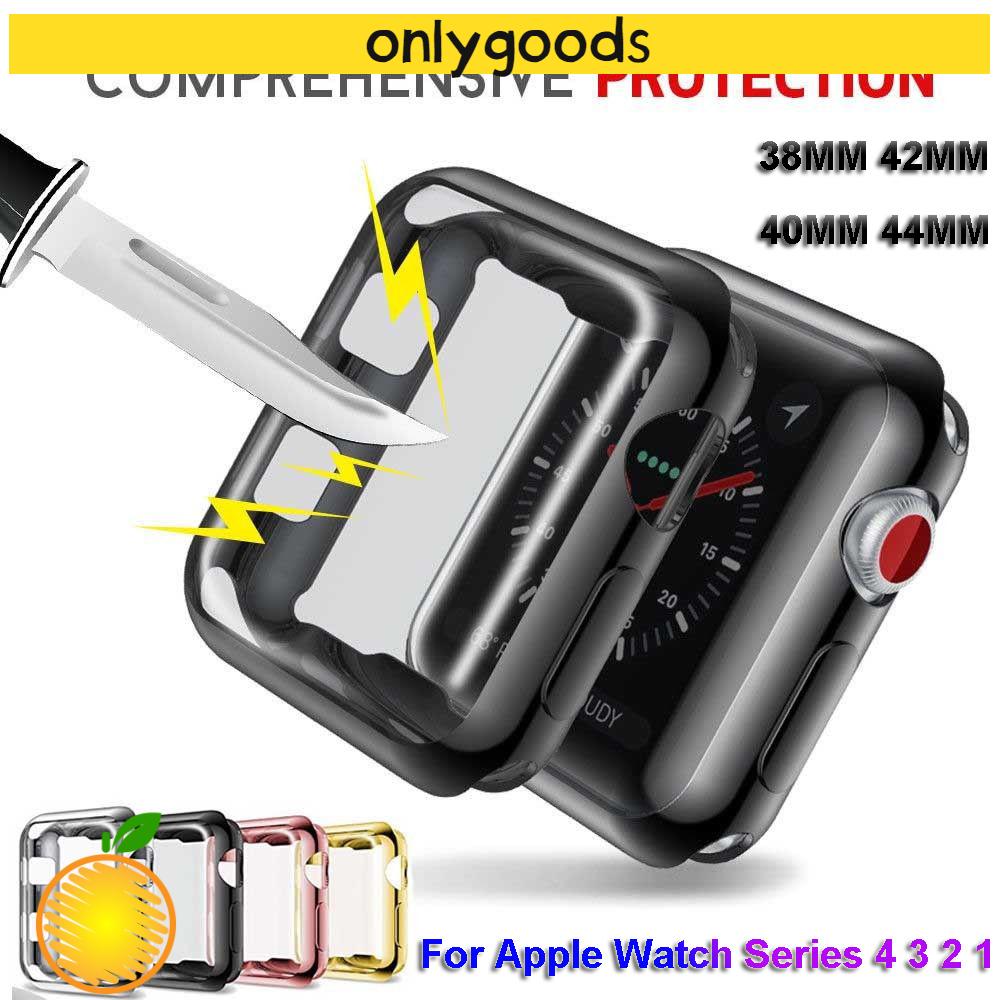 ONLY New for iWatch Apple watch 5 4 3 2 1 Slim Screen Protectors Protective Case Skin Ultra-thin Watch Cover Soft Plating TPU/Multicolor