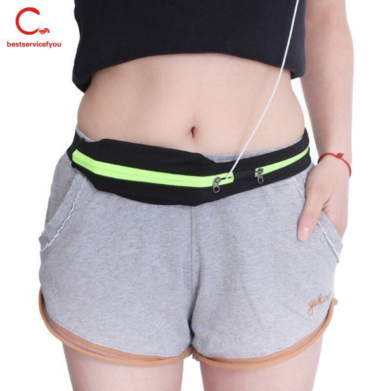 Dual Pocket Running Belt Adjustable Waist Bag for Sports Fitness Mobile Phones