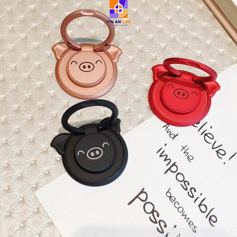 Giá Đỡ Điện Thoại Hình Heo Siêu Dễ Thương, Giá đỡ dạng nhẫn đa chức năng cho điện thoại di động