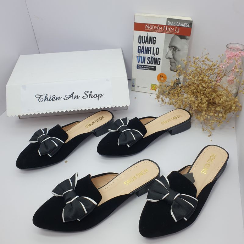 Sục nữ - dép sục nữ - giầy sục nữ - sục nơ mũi nhọn cao 3p Thiên An MS: TA05 | BigBuy360 - bigbuy360.vn