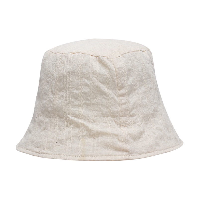 Mũ tai bèo đơn sắc nón bucket đen trắng có vân sọc dọc vintage cổ điển nàng thơ