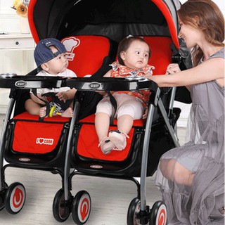 Xe đẩy đôi 1 chiều, 3 tư thế baobaohao 703, kèm màn chống muỗi