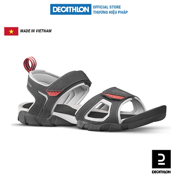 Dép sandal nam cho leo núi, dã ngoại thoáng khí QUECHUA NH100 màu xám