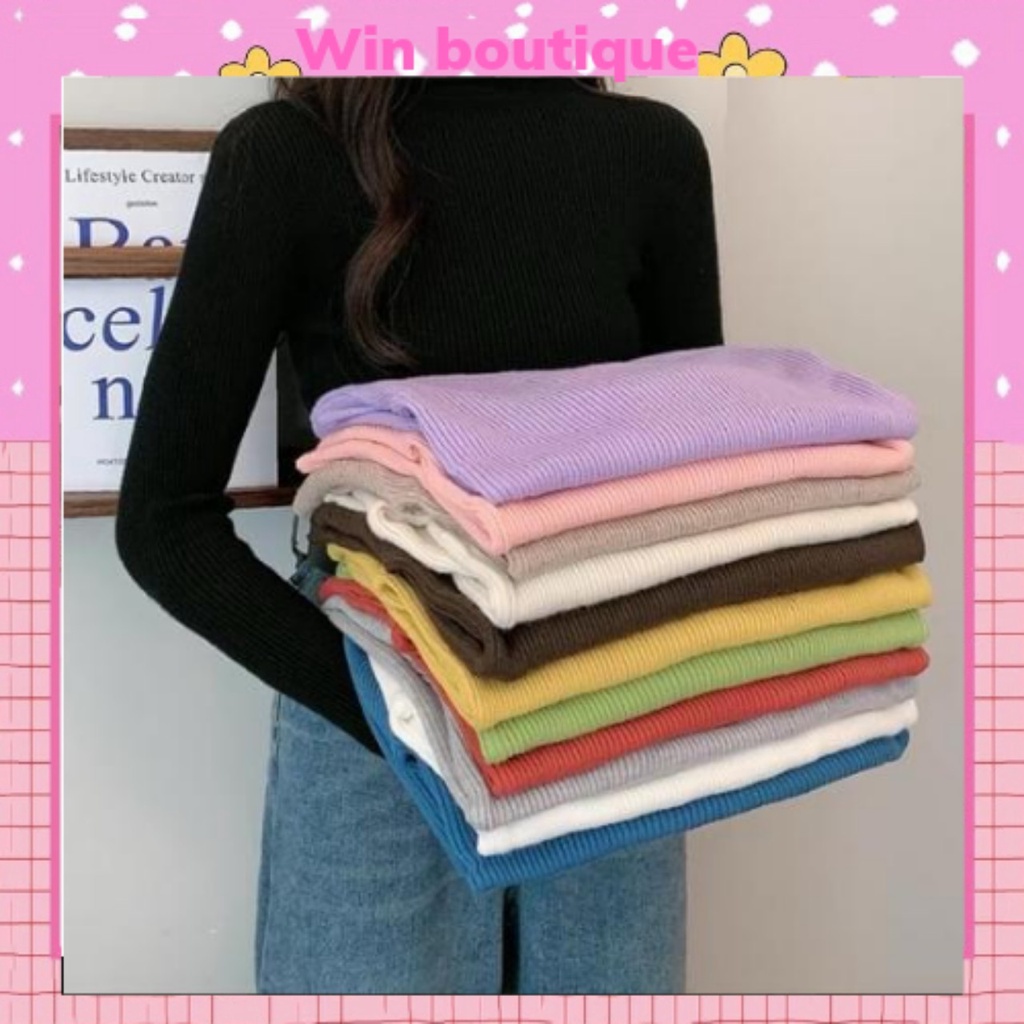 Áo len tăm cổ lọ Quảng Châu , áo len tăm lông thỏ cao cổ 5cm cho nữ Win boutique