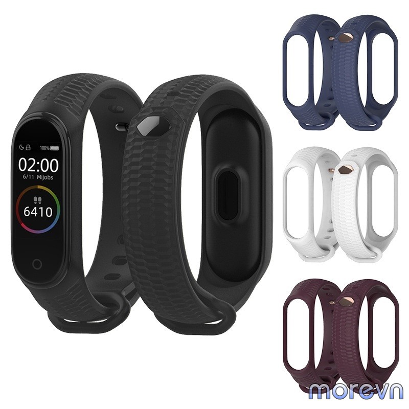 Dây đeo silicon thể thao vân sần Mi band 3, mi band 4 chính hãng Mijobs - dây đeo thay thế miband 3, miband 4 (Mijobs)