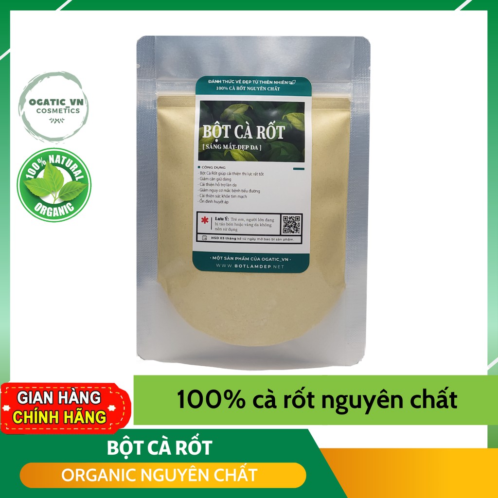 Bột Cà Rốt Nguyên Chất Sấy lạnh Ogatic_vn 50gram – Bột Cà Rốt Hữu Cơ Dinh Dưỡng Và Detox