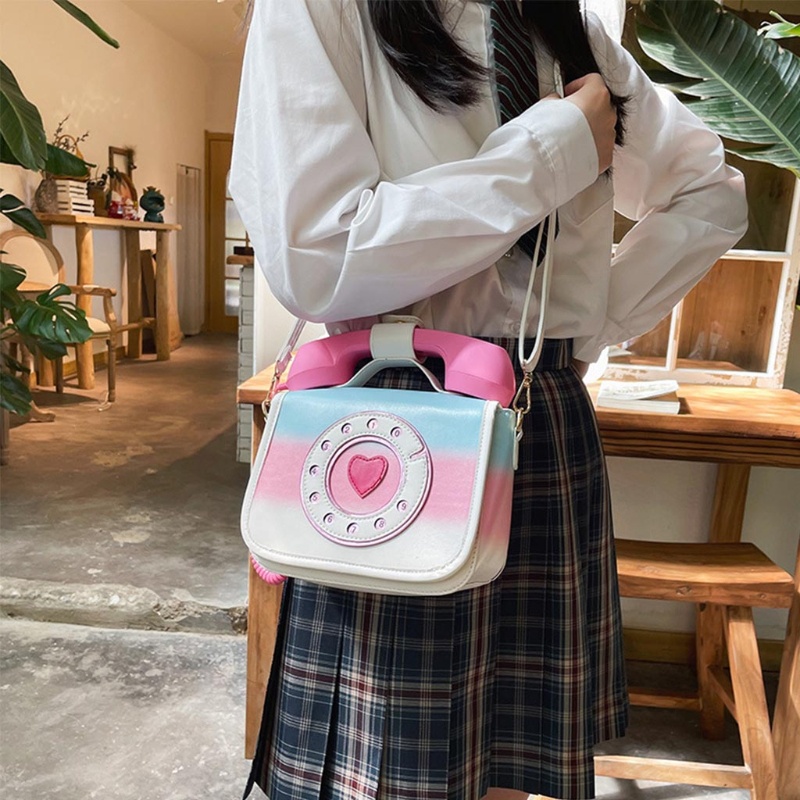 Youyo Túi Xách Da PU Đeo Chéo Hình Điện Thoại Phong Cách Retro Cho Nữ