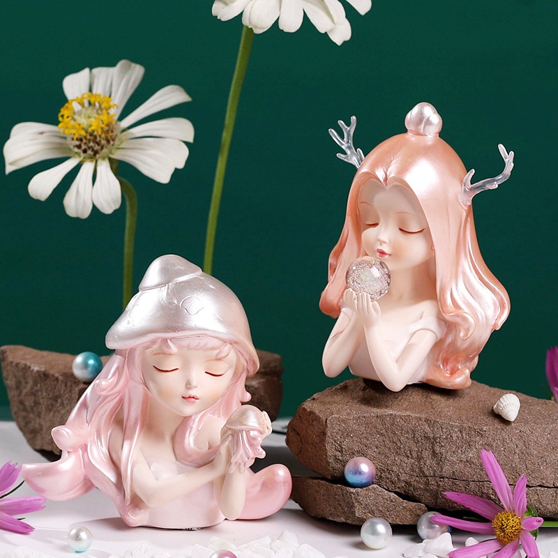 Búp Bê Nàng Tiên Cá Đang Ngủ Dễ Thương Trang Trí Bể Cá