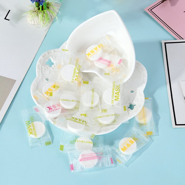 Set 30 mặt nạ nén nhỏ gọn làm từ 100% cotton nguyên chất