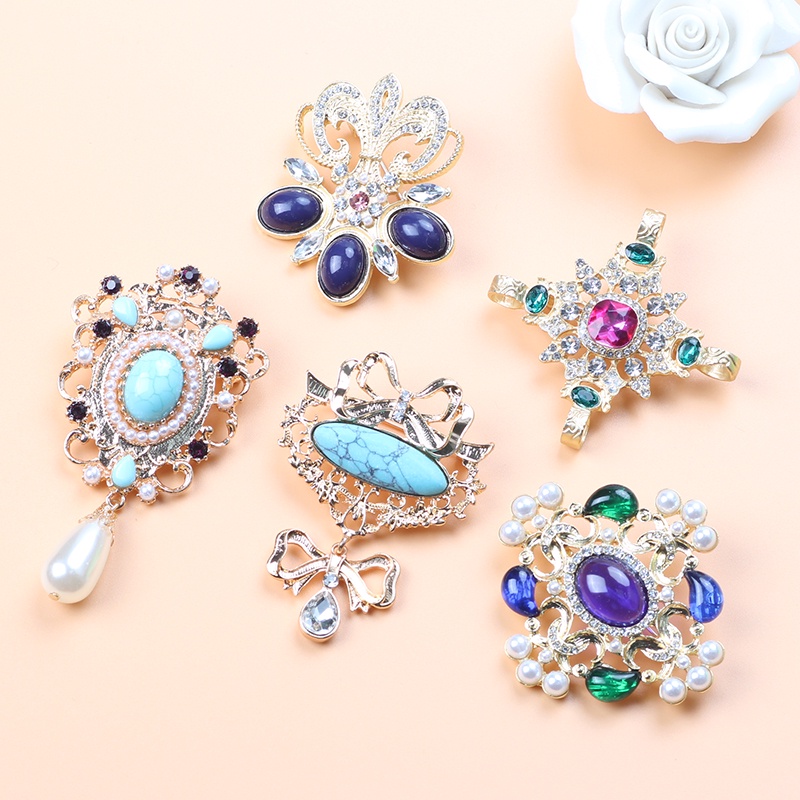 Ghim Cài Áo Đính Ngọc Trai Giả Phong Cách Vintage