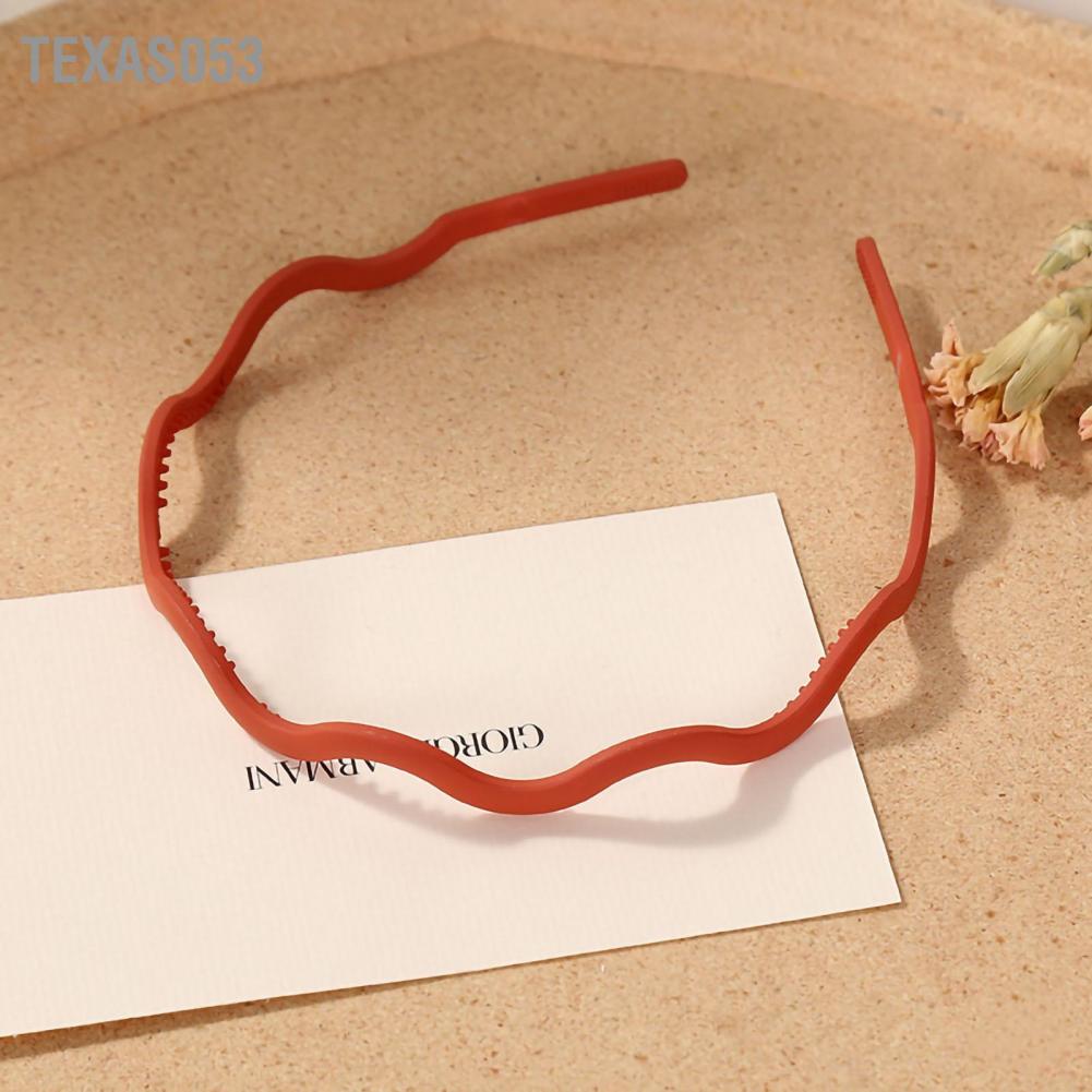 Texas053 Wavy Headband for Women Frosted Simple Versatile Hairband 180° Stretch Plastic Fashion Headbands Sports Outdoor