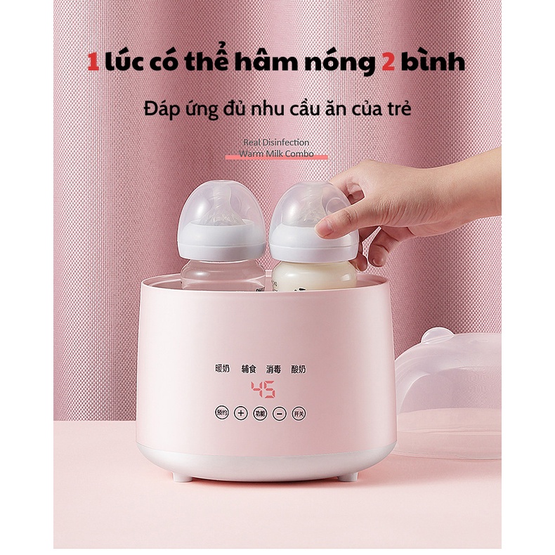 Máy hâm sữa tiệt trùng 2 bình đa năng, màn hình cảm ứng 4 chức năng tiện lợi - shushi Kids