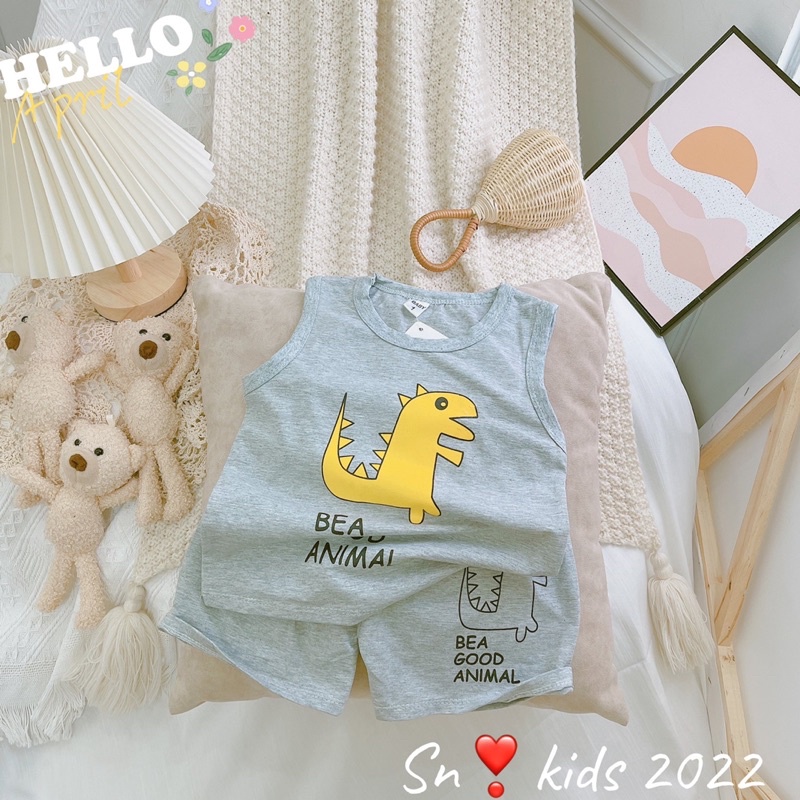 Xả Bộ khủng long cotton co dãn cho bé trai