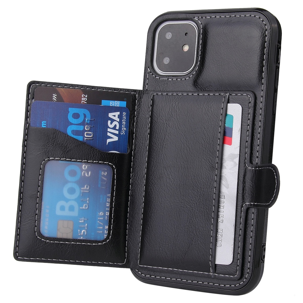 Ốp Lưng Da Ví iPhone 7/8/Plus/X/Xs/Xs Max/11/12/13/Pro/Pro Max/Mini Cao Cấp - OP06
