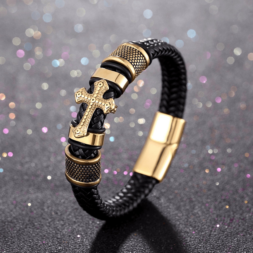 Vòng Đeo Tay Nam Hanmade AROTI Chất Dây Da Cao Cấp, Khóa và Charm Titan Cực Đẹp, Phong Cách Sang Trọng, Cá Tính VT616-V