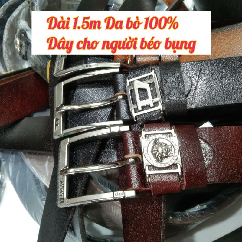 Dây Nịt Cho Người Béo Mập Bụng 100% Da Bò Dài 145 Cm