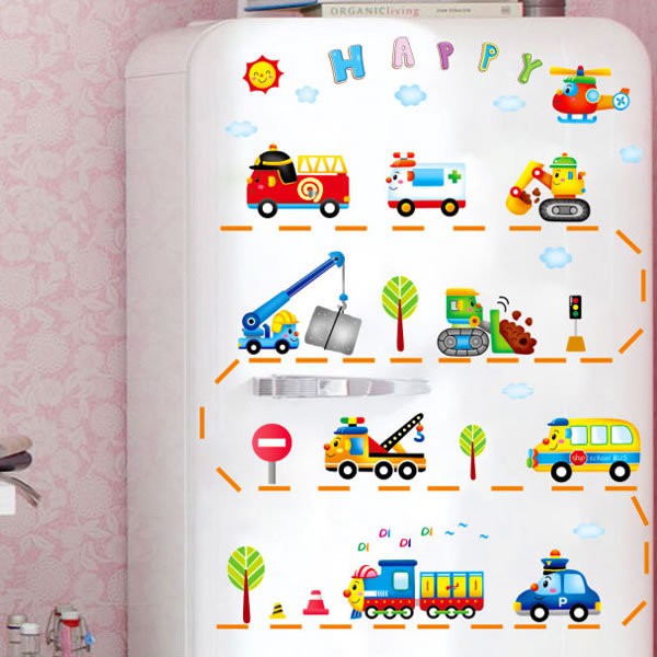 Decal dán tường - Giấy dán tường - Phương tiện giao thông cho bé XY8015 - kiddecals