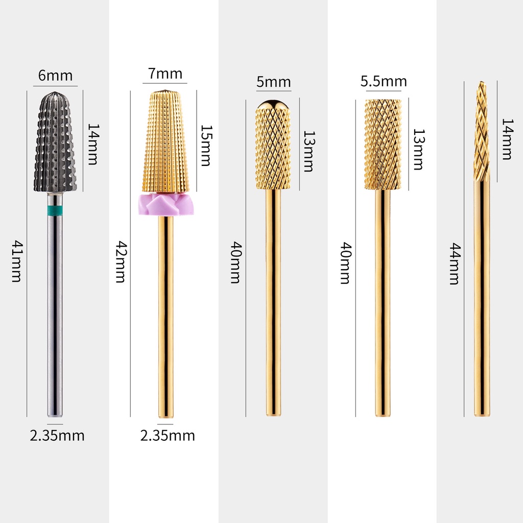 Mũi khoan móng tay Lusluking bằng thép vonfram / loại bỏ sơn gel tiện lợi