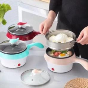 👑Ông Hoàng Bán Sỉ👑 Nồi Lẩu - Ca Nấu Mì 2 Tầng Mini Đa Năng, Chiên, Hấp, Lẩu, Rán Siêu Tiện Dụng - Tặng Kèm Bộ Đũa Thìa