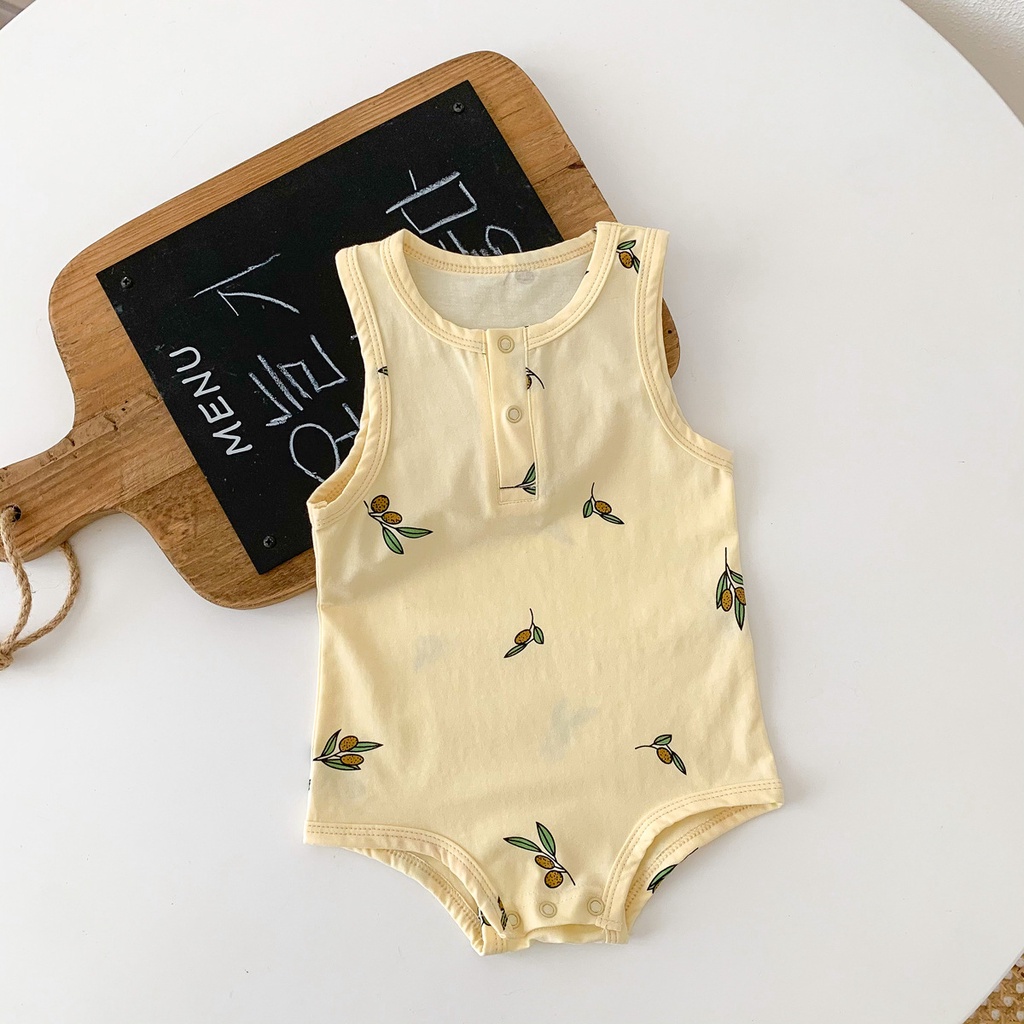 Bộ Áo Liền Quần Tam Giác In Họa Tiết Hoa Xinh Xắn Thời Trang Mùa Hè Cho Bé