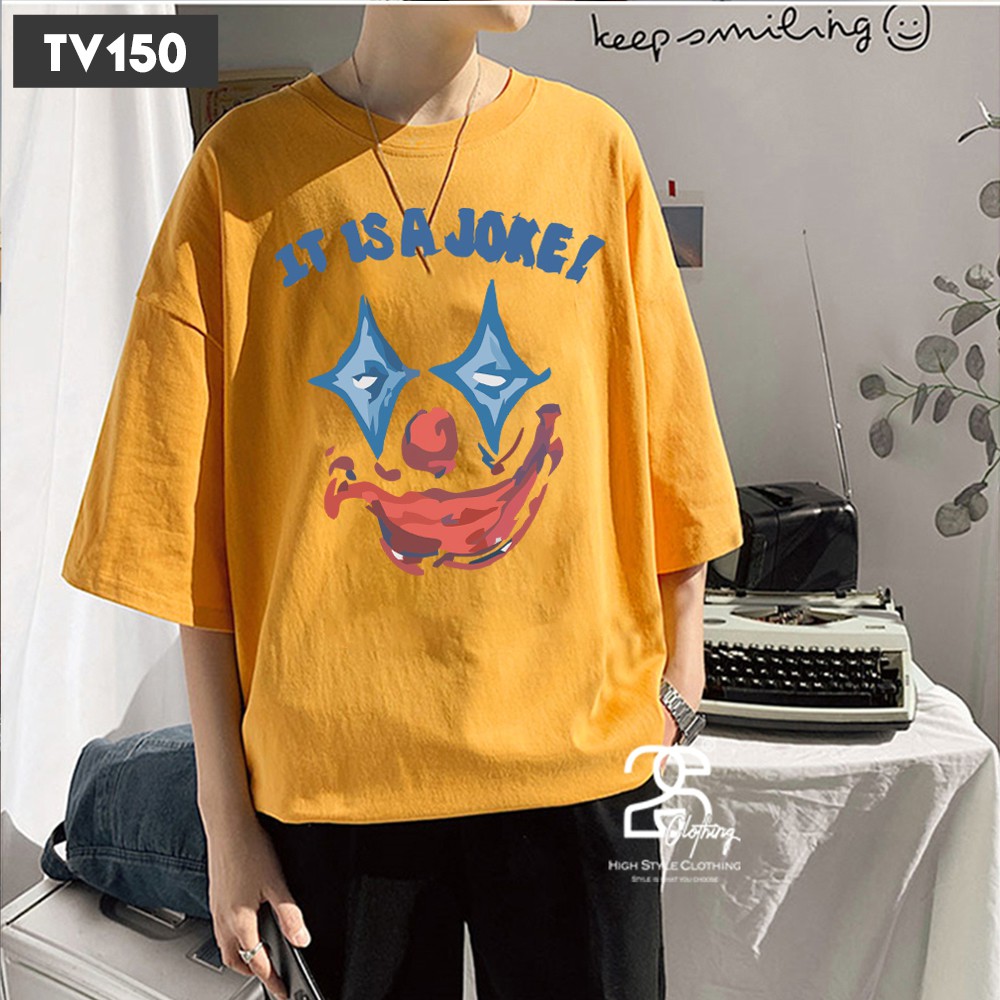 Áo Thun Nam Cổ Tròn Form Rộng 2S Clothing Áo Phông Nữ Form Rộng Tay Lỡ Giấu Quần Basic Cotton In Hình Jorker TV150 | BigBuy360 - bigbuy360.vn