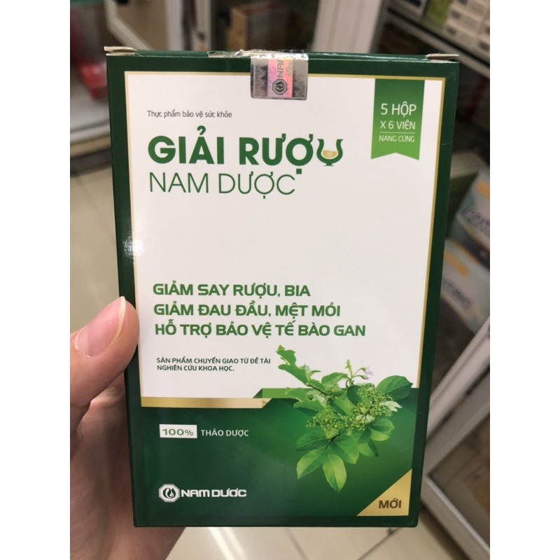 Giải rượu Nam Dược -hộp 6 viên giảm say,mệt mỏi khi uống bia rượu