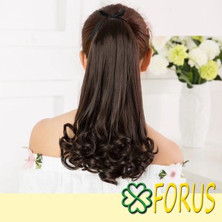 Tóc giả cột xoăn 48cm D15 💖FREESHIP💖 buộc tóc giả, buộc xoăn tóc giả, tóc giả buộc, cột tóc giả Sỉ 38k