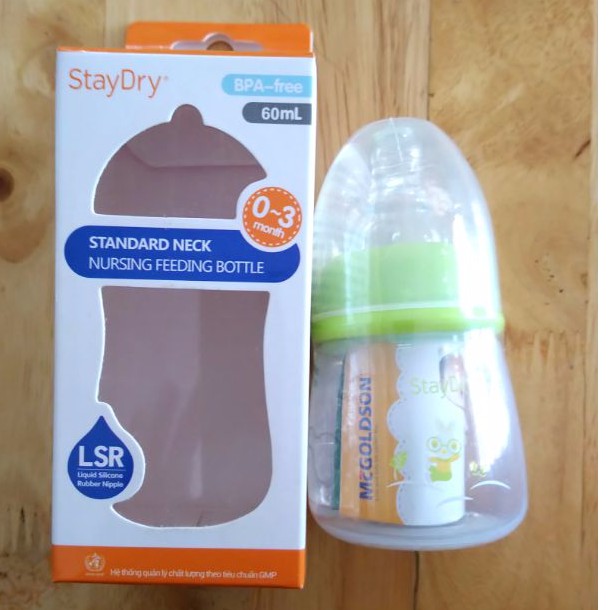 Bình sữa PP cổ hẹp StayDry 60ml