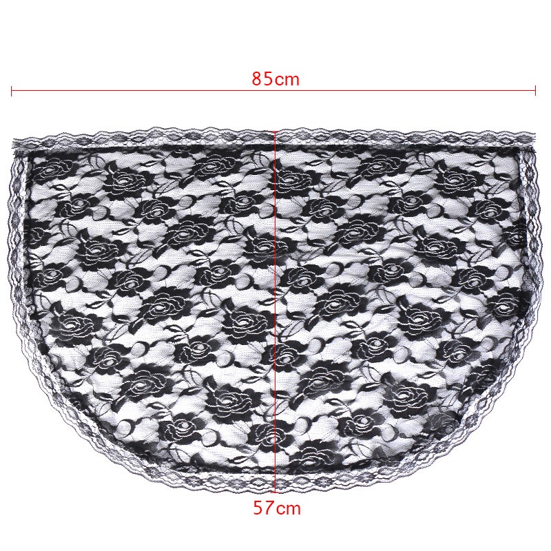 Khăn che mặt trùm đầu vải ren màu trắng/đen thời trang cho cô dâu