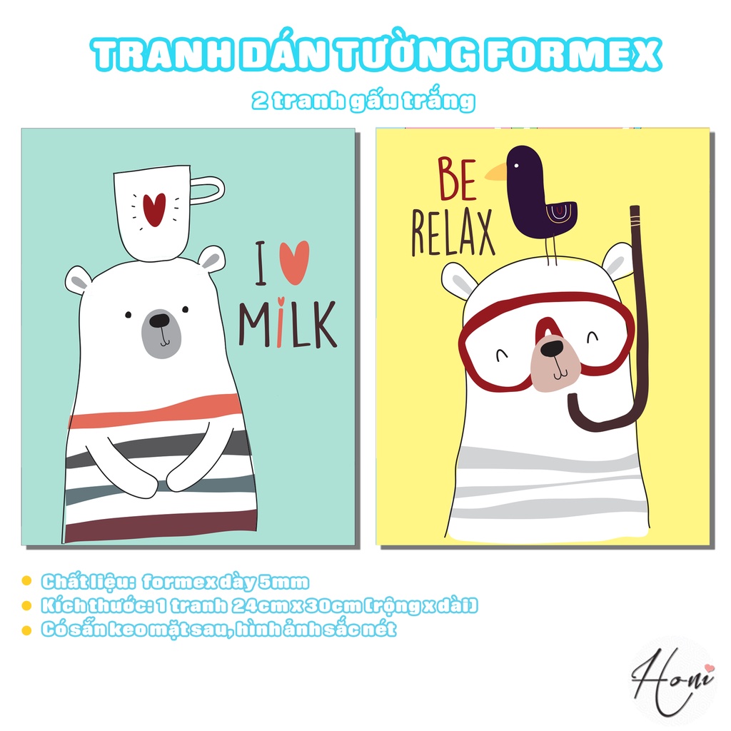 Tranh Dán Tường Cho Bé - Decal Formex dày 5mm dán tường cho bé