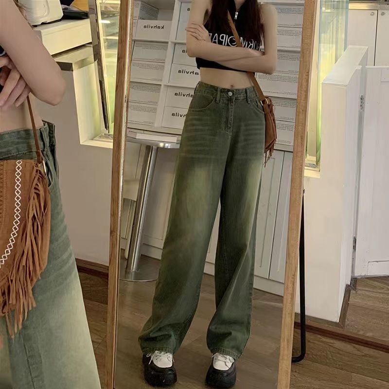 Quần Jeans Nữ Lưng Cao Ống Rộng Thời Trang Hàn Quốc