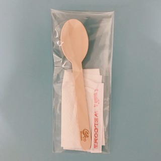 [FREE SHIP 50K] ECO WOODEN – Set 50 Thìa (Muỗng) gỗ + khăn ăn + tăm  dùng một lần | Thân Thiện Môi Trường