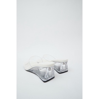 68921 - CAO GÓT ZOE CLEAR STRAP WEDGE MULES WHITE