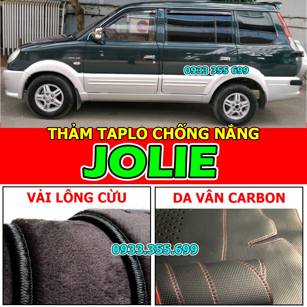 Thảm Taplo MITSUBISHI JOLIE bằng Nhung lông Cừu hoặc Da vân Carbon