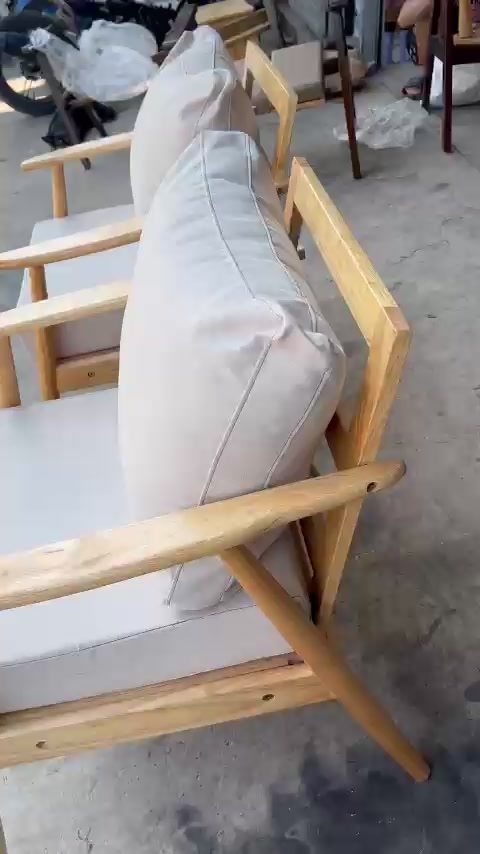 Sofa Đơn tay gỗ thư giãn , sofa nail gỗ mà cà rốt bọc nệm cotton | BigBuy360 - bigbuy360.vn