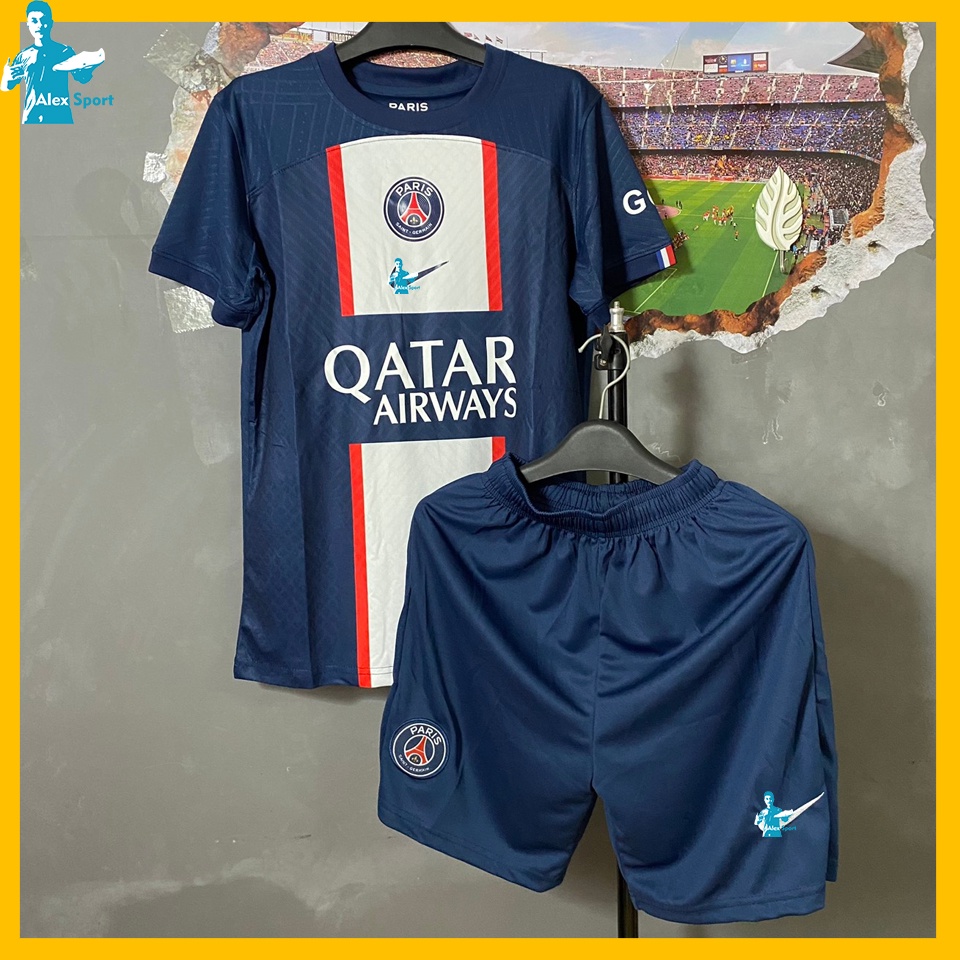 Bộ Quần Áo Bóng Đá CLB PSG Sân Nhà 22-23 Full Logo - Alex Sport