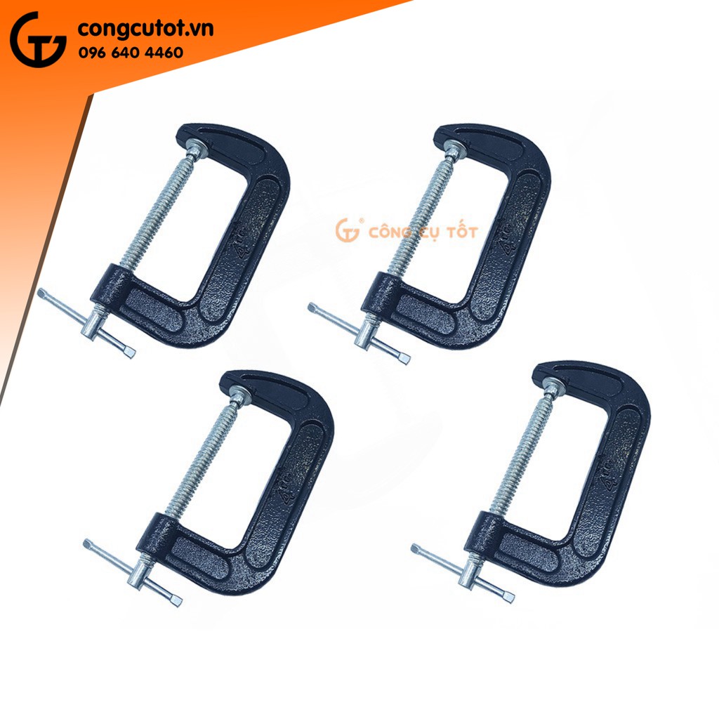 Bộ 4 cảo chữ C chất liệu gang màu đen 4 inch