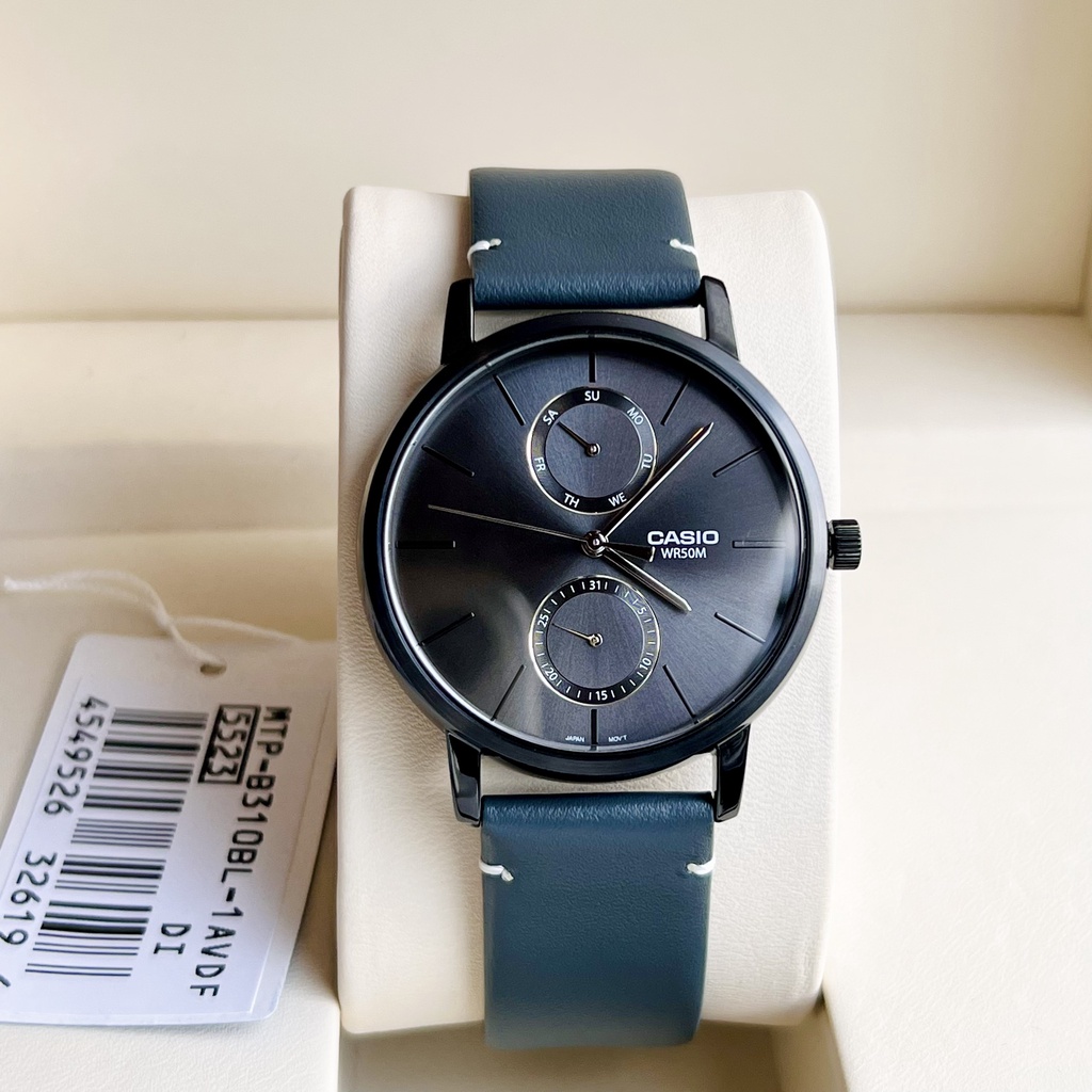 Đồng hồ nam dây da Casio MTP B310BL 1A New 8/2022