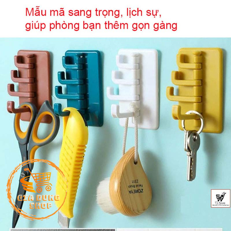 Móc dán tường treo đồ dán tường siêu dính đa năng hình cây thông 4 chấu