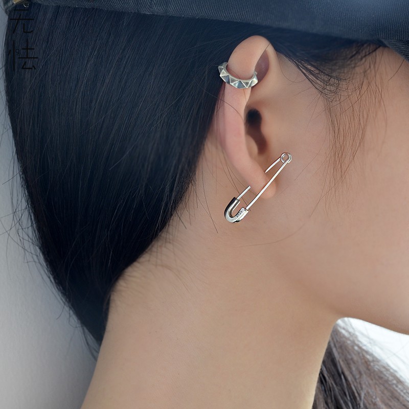 Khuyên Tai Bạc 925 Kiểu Dáng Đơn Giản Thiết Kế Sáng Tạo Thời Trang Cho Nam Và Nữ A719