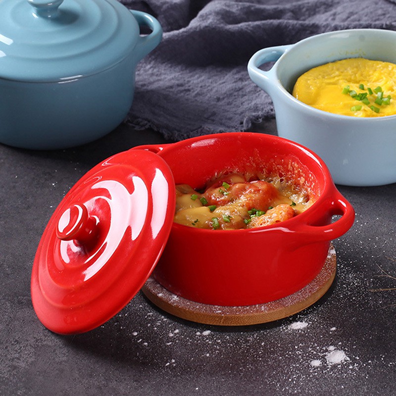 Chén sứ ăn dặm cho bé, cốc sứ ramekin, khuôn sứ cao cấp có nắp dùng trong lò nướng Alifis