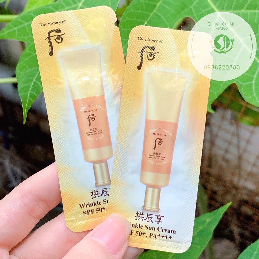 Combo khách sĩ 120 gói kem chống nắng chống nhăn whoo vàng