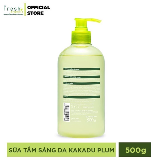 Sữa tắm Fresh Organic sáng da KaKaDu Mận 500g