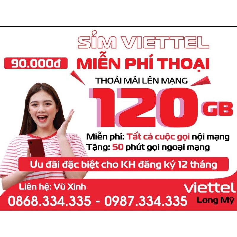 Sim 4G tốc độ cao Miễn phí thoại