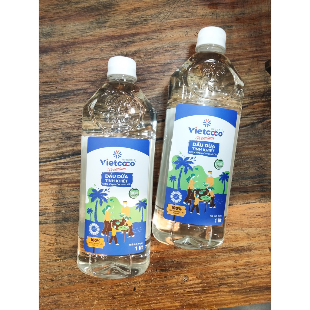 Dầu dừa tinh khiết organic Vietcoco 1000ml (1 Lit)