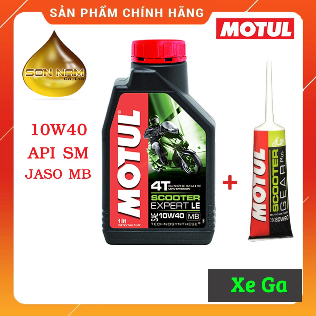 NHỚT XE TAY GA MOTUL SCOOTER EXPERT LE 10W40 800ML + NHỚT HỘP SỐ (XE TAY GA)