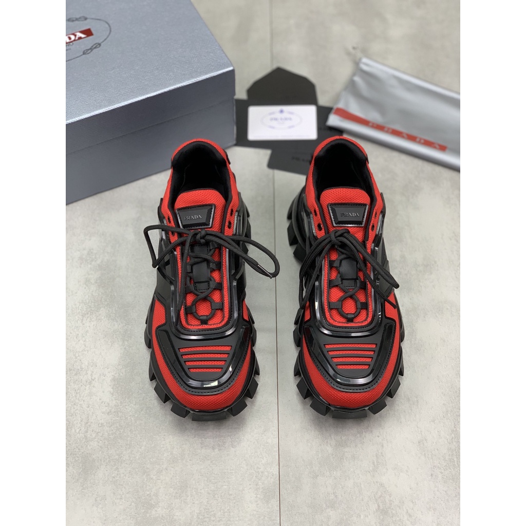 Giày sneaker nam da thật thời trang cao cấp Prada thiết kế cá tính, phong cách đường phố
