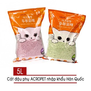 Cát đậu nành Acropet 5L 2kg - Cát đậu phụ cát xả bồn cầu toalet